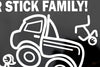 Car fits Decal Large 8" x 5.5" MY TRUCK CLOBBERS YOUR STICK FAMILY Funny Vinyl Big Monster Truck Sticker SUV Van Truck Figure Rear Windshield Window Side Funny Family