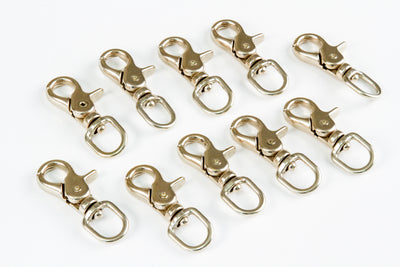 10 fits Round Eye Trigger Quick Snap Silver 1/2 Inch Hook Leash Purse Key Ring Belt