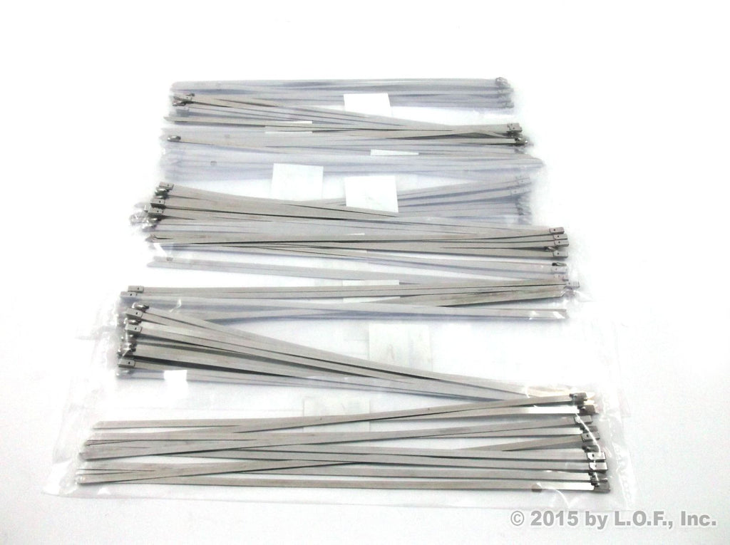 100-Pack fits Heavy Duty 12" (115lbs) Stainless Steel Exhaust Locking Zip Cable Ties